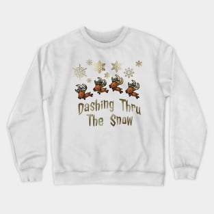 Cute Dashing Thru The Snow Christmas Design Crewneck Sweatshirt